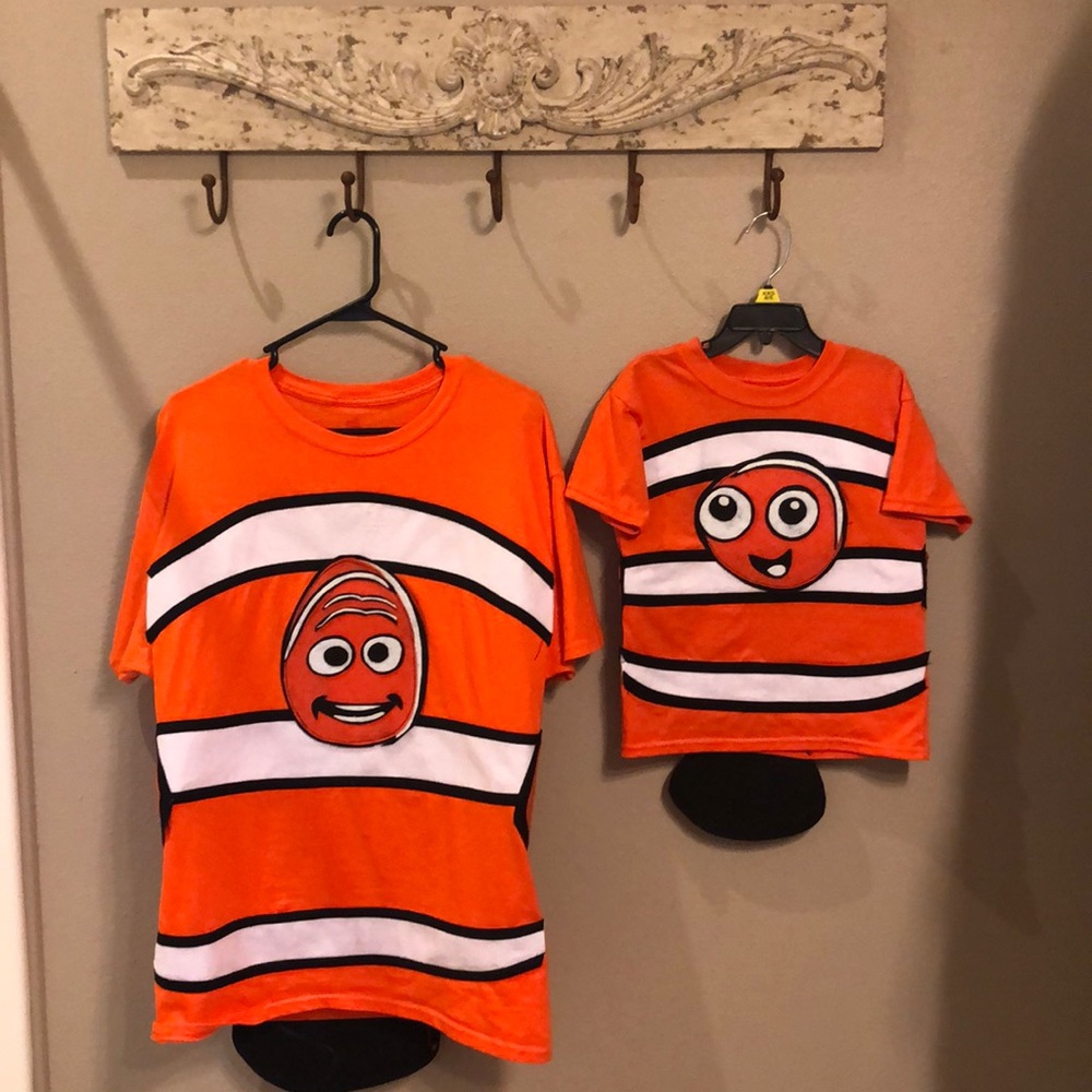 Nemo and his dad Marlin costume shirts